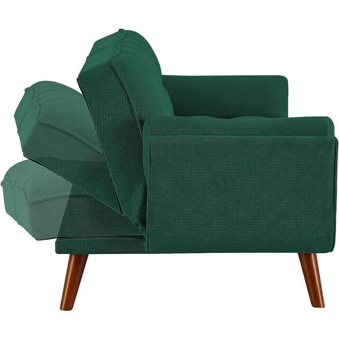 Living room sofa convertible combination memory foam futon sofa bed stacked fabric comfortable home furniture, yellow linen
