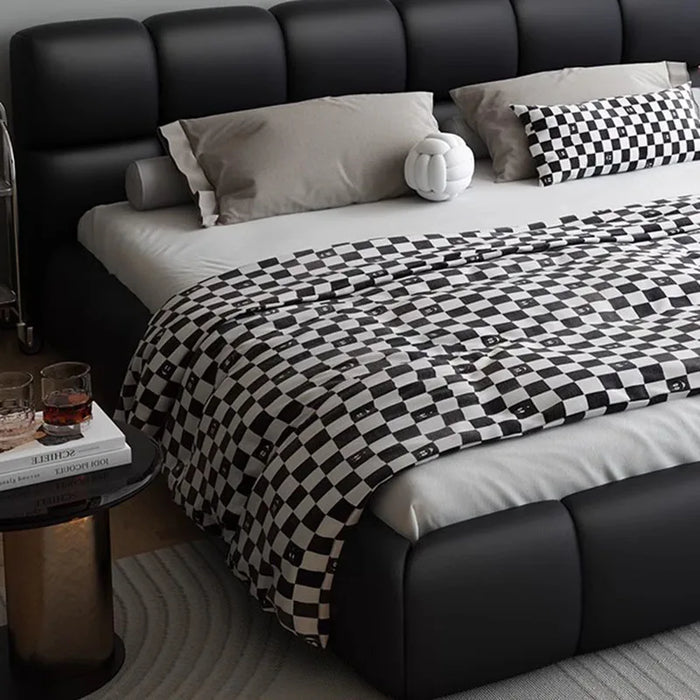 Designer Black Luxury Double Bed Modern High End Headboards Frames Double Bed King Human Muebles Para Dormitorio Furniture