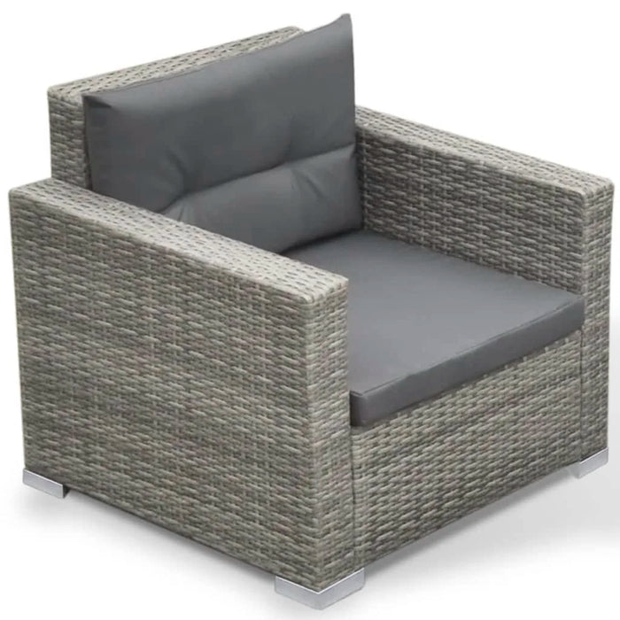 6 Piece Patio Lounge Set with Cushions Poly Rattan Gray K Outdoor Table and Chair Sets Outdoor Furniture Sets