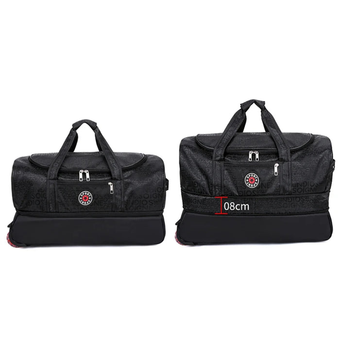 Large Capacity Lightweight Oxford Roller Trolley Case Overseas Travel Shipping Luggage Extendable Moving Bag Storage Backpack
