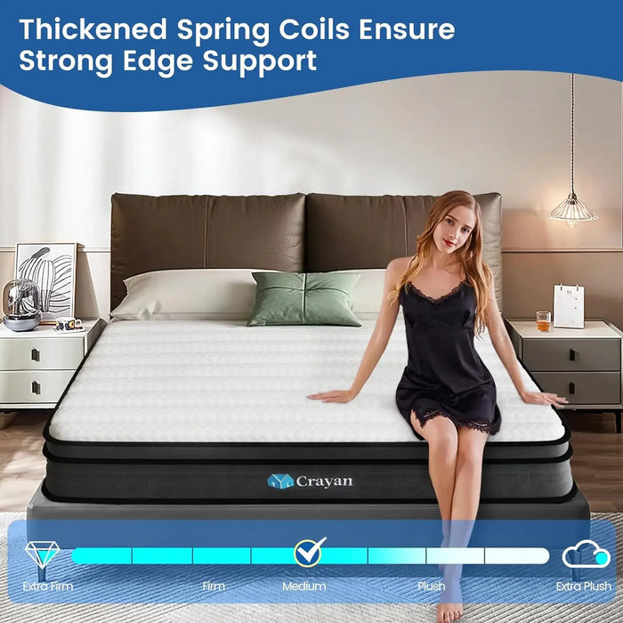 Full Mattress, 12 Inch Memory Foam Mattress Full Size  Hybrid Mattress in a Box with Individual Pocket Spring Pressure Relief