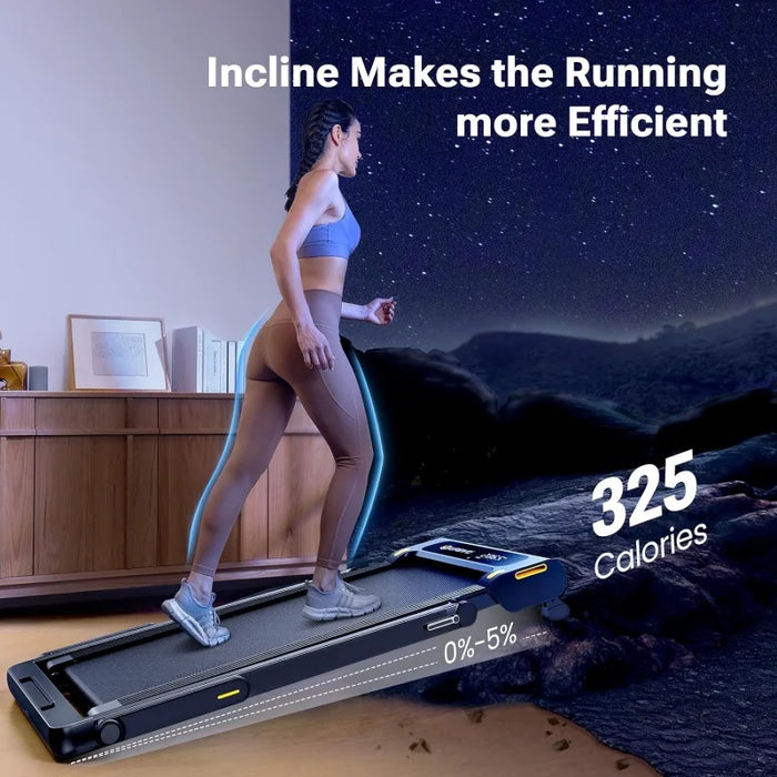UREVO 2 in 1 Folding Treadmill, Under Desk Treadmill for Home/Office, 2.5HP Treadmills with Remote Control, LED Display, 265lbs