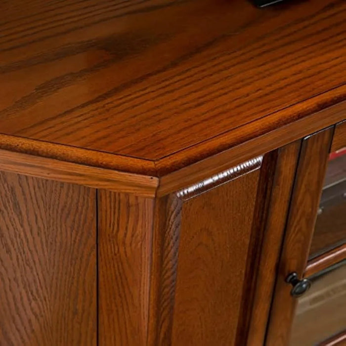 Leick Riley Holliday Corner TV Stand, 46-Inch, Burnished Wood Oak