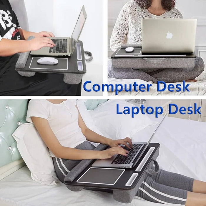 MUMUCC Casual Wooden Desk Office with Handy Handle Suitable for Laptops Up To 17 Inches Ideal for Work on Sofa Car With mousepad