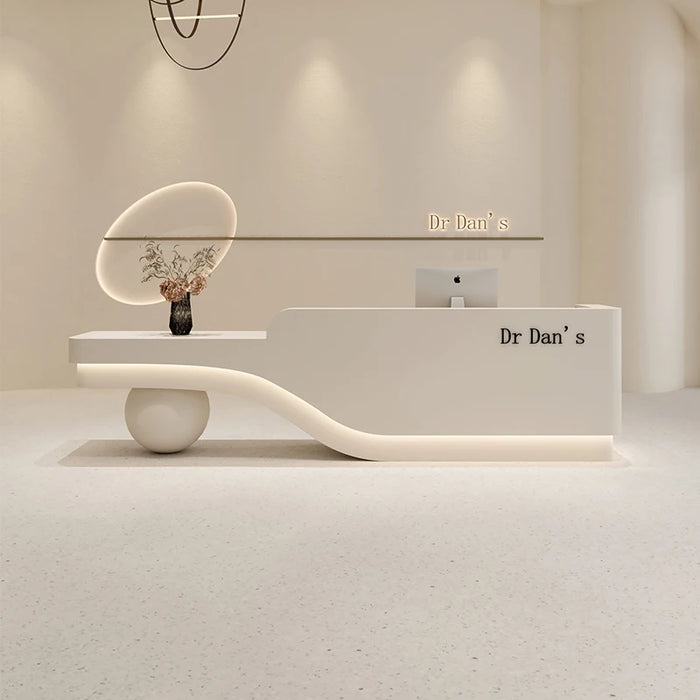 Office Modern Front Reception Desks Checkout Retail Store Cashier Counter Salon Clothing Rezeption Desk Beauty Bar Furniture