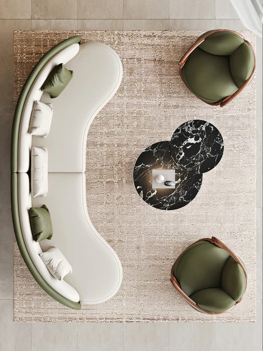 Italian Light Luxury Small and Medium Sized Apartment Simplicity Modern Living Room Curved Sofa