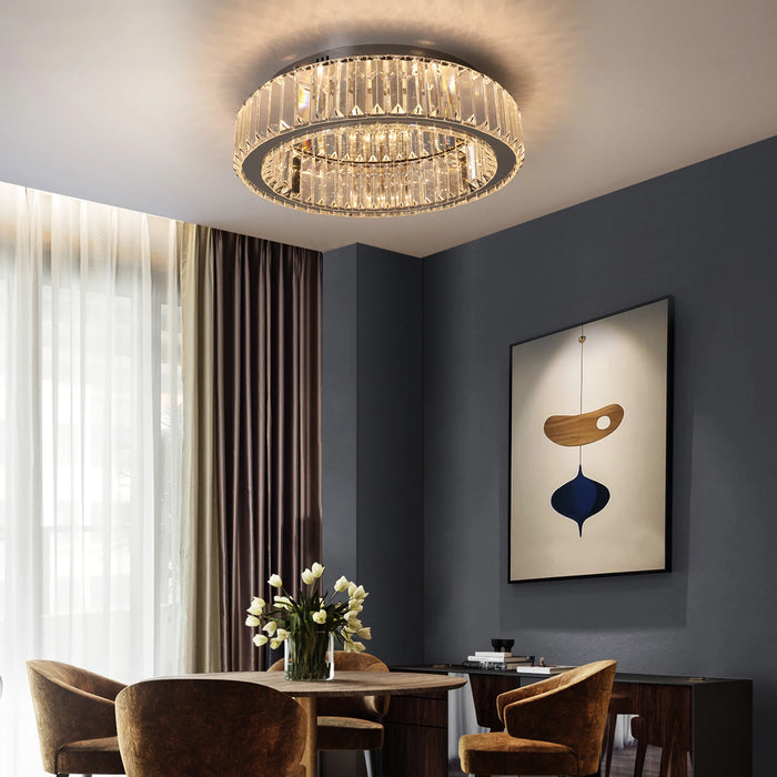 Modern Led Crystal Ceiling Chandelier Lamps Living Room Dimmable Ceiling Light With Remote Home Bedroom Smart Lighting Fixtures
