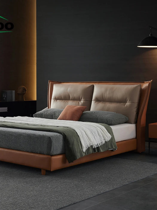 ltalian Light Luxury Wedding Bed New Modern Minimalist Leather Master Bedroom Fashionable Confortable cama luxo casal