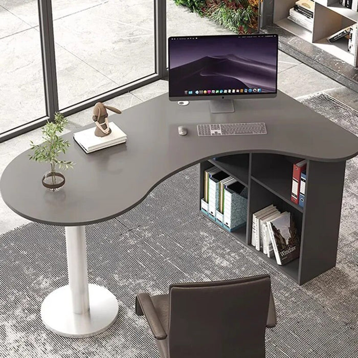 Bookshelf Storage Office Desk Writing Living Room Vanity Corner Computer Desks Metal Legs Shelf Mesa De Computador Furniture