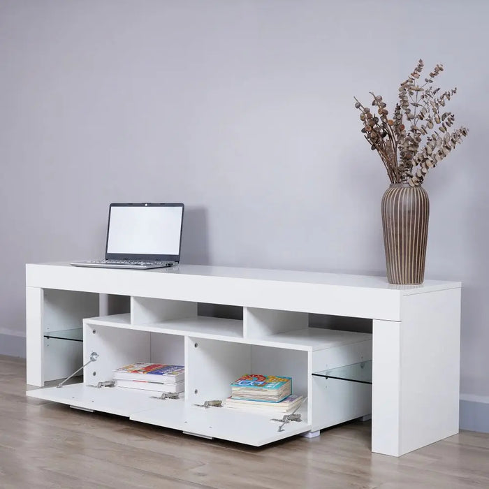 Modern Design TV Stand with LED Lights, High glossy Front and Side TV Cabinet. TV Bench for Lounge Room, Living Room & Bedroom