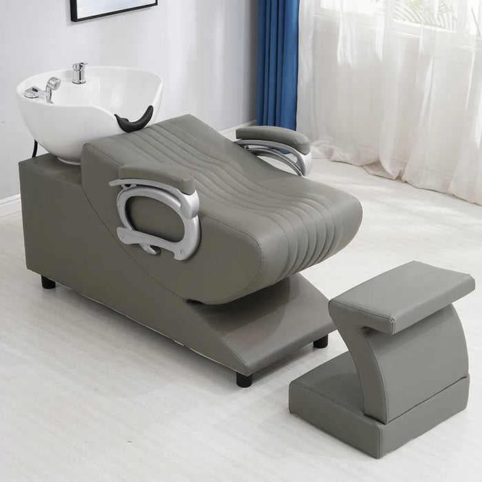 Barb Hair Salon Shampoo Chairs Dedicated Customization Pottery Pot Simplicity Shampoo Chairs Lie Massageador Furniture QF50SC