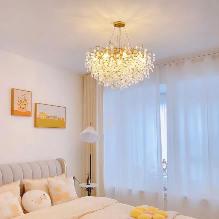 Nordic Luxury Round Crystal Pendant Chandelier Designer Lamp for Bedroom Living Room Luminaire Hanging Light Fixtures Home Decor