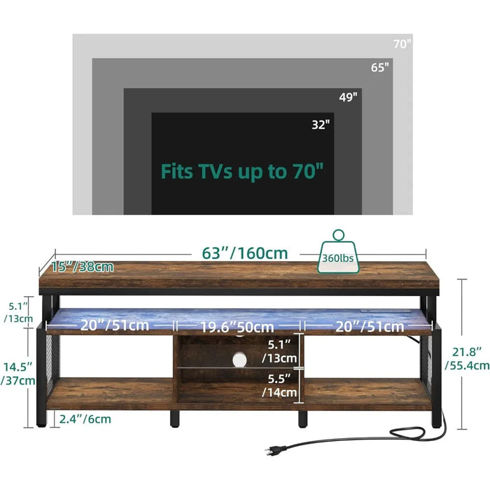 TV Cabinet Living Room Furniture Free Shipping LED TV Cabinet with Power Socket 70/65 Inch Home TV Cabinet