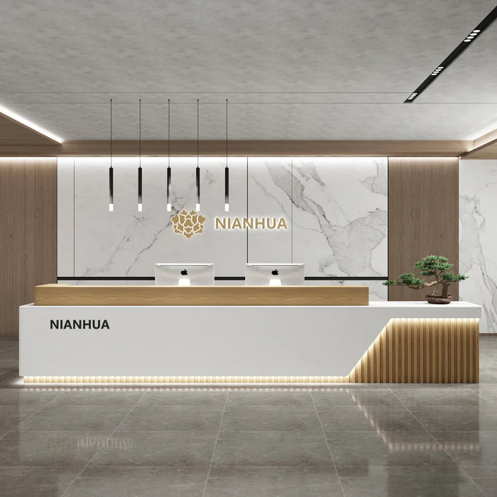 Cashiers Reception Desk Counter Front Gaming Vanity Service Desk Lectern Executive Scrivania Ufficio Lavoro Salon Furniture