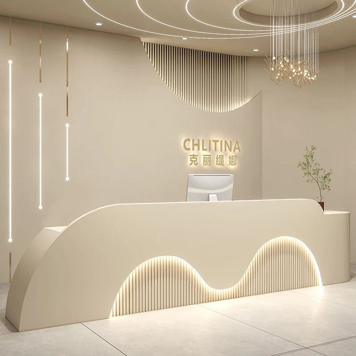Store Shopping Reception Desk Cash Modern Display Front Beauty Reception Desk Salon Comptoir De Caisse Boutique Shop Furniture