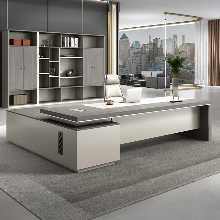 Minimalist Fashion Office Desk Nordic Long Drawers Wooden Single Designer Set Desk Tables Floor Mesa Computador House Furniture