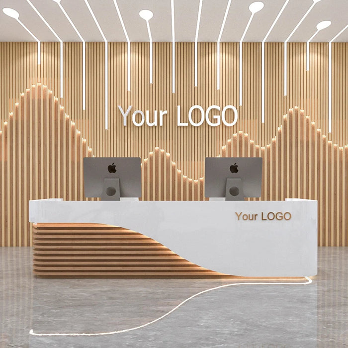 Luxury Simple Office Desk Podium Conference Shop Front Desk Reception Spa Checkout Aesthetic Balcao De Loja Furniture Bar