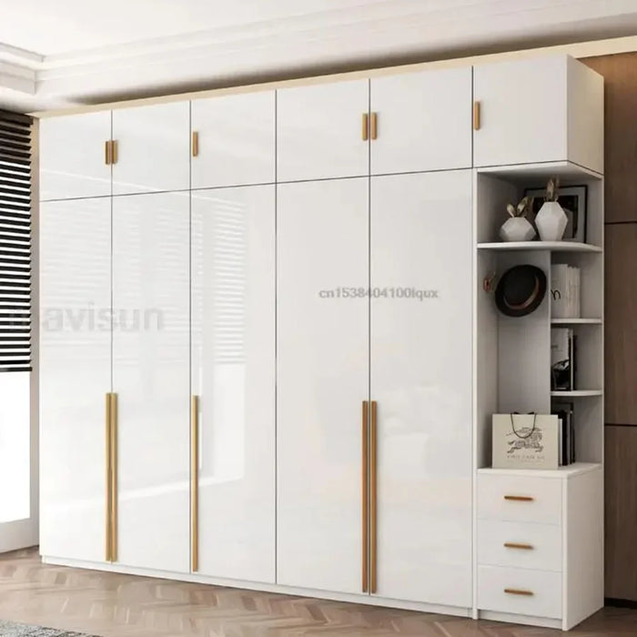 Modern Wardrobe In White Cabinets Including Versatile Storage UV Board Nordic Furniture Combination Home Luxury Closet GY50GM
