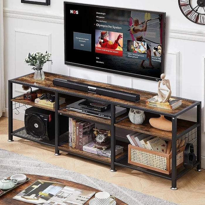65 Inch Tv Stand Living Room Furniture Bedroom and Gaming Room TV Stand for Televisions Up to 70 Inch Brown Home Stands Modern