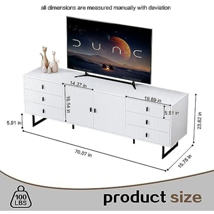 Chrangmay TV Stand for 50+ Inch TV, Modern Living Room Entertainment Center with Storage Cabinets,TV Table, Media Console