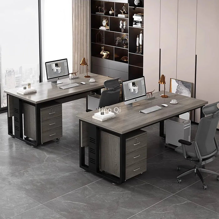 Dark Wood Reception Office Desk Executive Gaming Minimalist Mid Century Computer Desks Study Floor Mesa Escritorio Furniture
