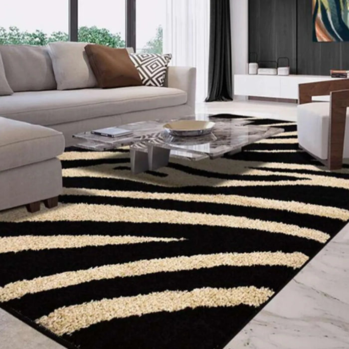 Nordic Zebra Striped Thick Carpets For Living Room Home Carpet Bedroom Bedside Coffee Table Rug Floor Mat Study Dining Room Rugs