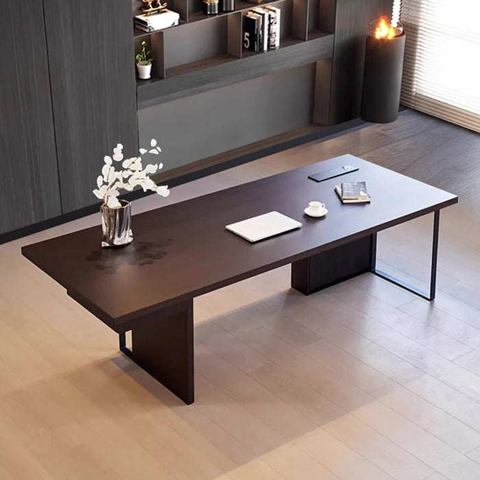 Italian Minimalist Wood Solid Office Desk Luxury Fashion Professional Executive Desk Tables Floor Mesas De Computador Furniture