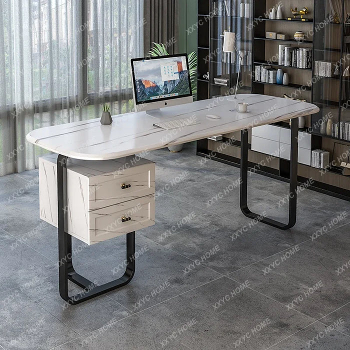 Boss Single Office Desk Luxury Modern Italian Write Executive Office Desk Home Table Escritorio Ordenador Work Furniture QF50OD