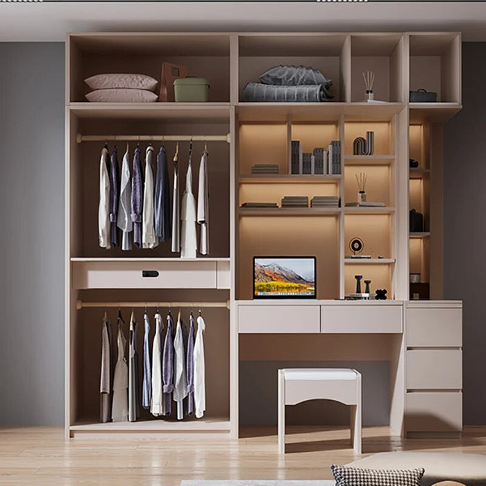 Wooden Entry Wardrobe Bedroom Organizer Space Saver Unique White Wardrobe Clothes Hanger Rail Rangement Chambre Home Furniture