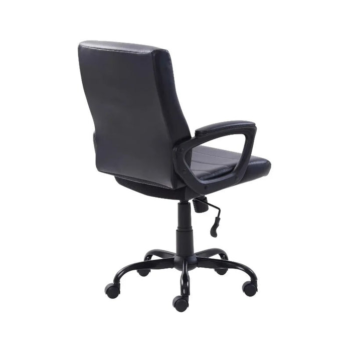Furniture Mainstays Bonded Leather Mid-Back Manager's Office Chair, Black