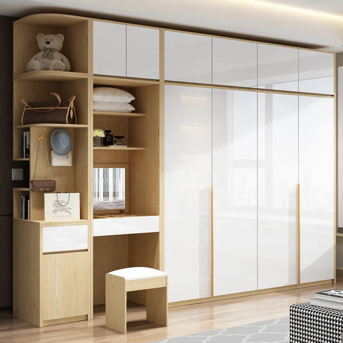 White Vanity Wardrobes Home Sliding Door Makeup Storage Wooden Doors Handle Closet Individual Guarda Komody Bedroom Furniture