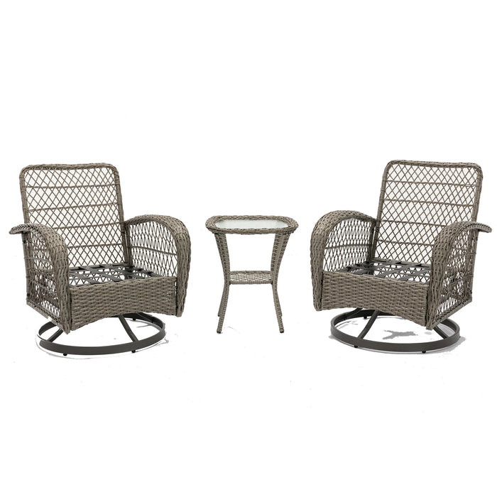 3pcs Outdoor Furniture Wicker Set  Modern Wicker Sunbed Patio Rattan Sun Lounger Chair  with 2pcs lounge and 1pc table