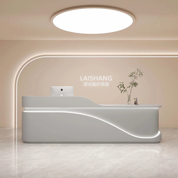 White Modern Cash Counter Desk Reception Store Luxury Office Desk Restaurant Counter Cafe Empfangstheke Bar Furniture Counter