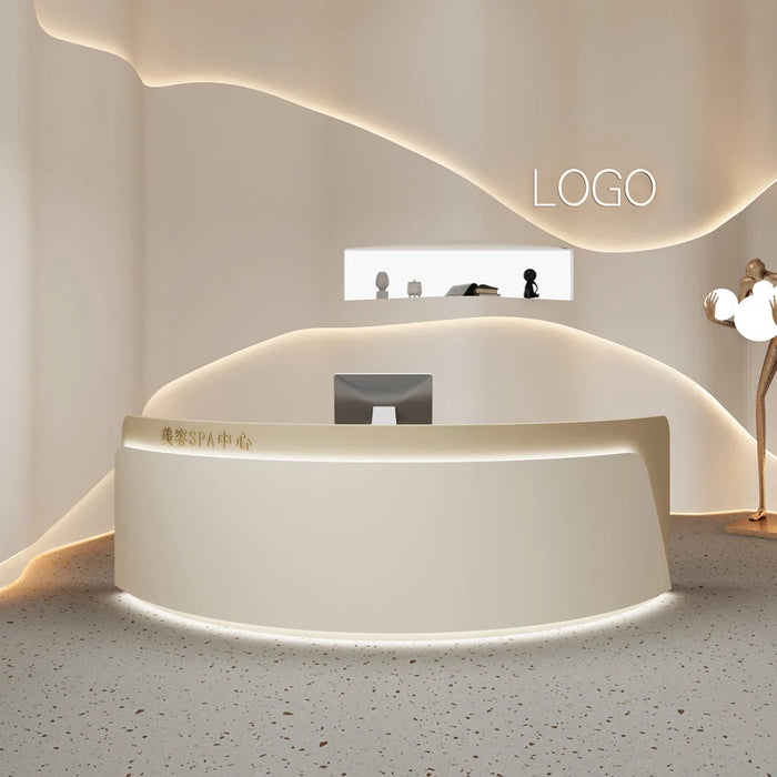 Beauty Salon Luxury Reception Desk Modern Consul Barbershop Stand Reception Desk Counter Checkout Bureau Meuble Bar Furniture