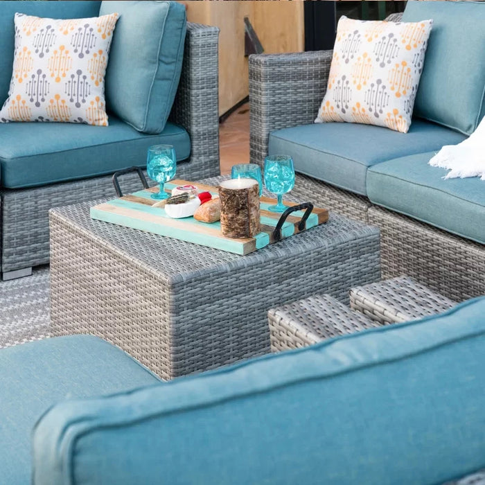 Waterproof and sunscreen outdoor courtyard garden terrace balcony rattan woven rattan chair furniture combination