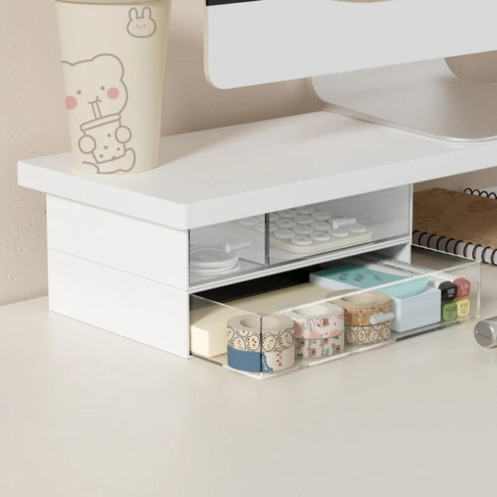 Modern Home Table for Laptop Office Elevated Laptop Desk Drawer Design Monitor Stand Heat Radiation Computer Table