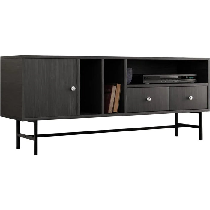 Mid-Century Modern Rectangular TV Stand With Enclosed Storage and Powder-coated Iron Legs Tv Wall Cabinet Home Furniture Stands