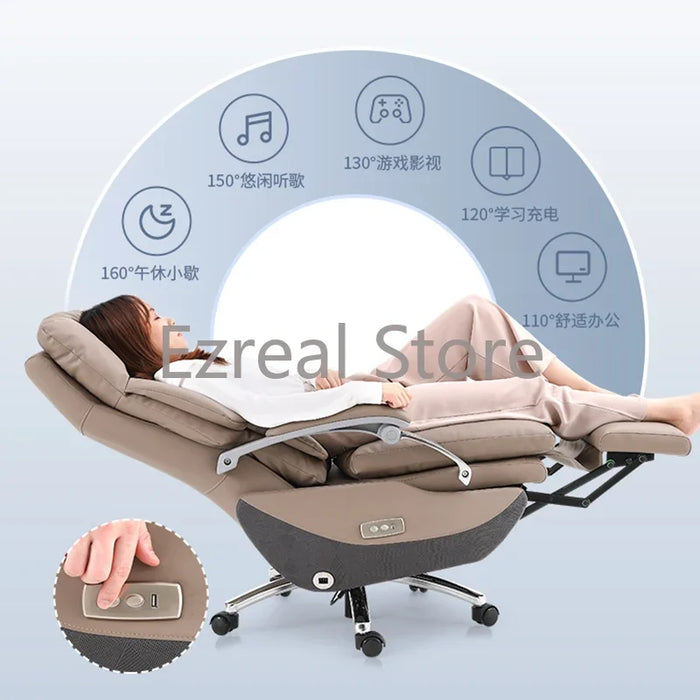 Leather Executive Mobile Desk Chair Gaming Computer Ergonomic Office Chairs Reading Cadeira De Escritorio Home Office SY50OC
