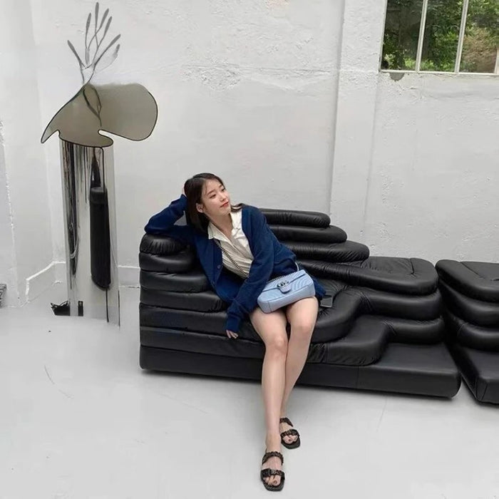 Cozy Lazy Sofas Nordic Set European Leather Home Living Room Sofa Sectional Modular Floor Sofas Para El Hogar Housing Supplies