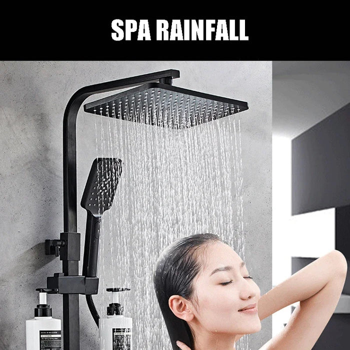 Hot Cold Shower Set Bathroom Smart Digital Thermostatic  System Bathtub SPA Rainfall Bath Tap Wall Mount Full Kit Faucets