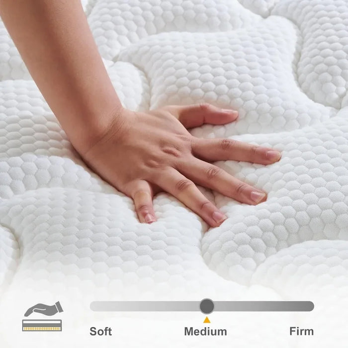 S SECRETLAND Queen Mattress, 14 Inch Hybrid Memory Foam Mattress and Individual Pocket Springs,Queen Bed in a Box