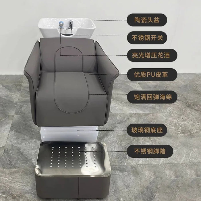 Massage Couch Shampoo Chair Stylist Luxury Wash Hair Salon Spa Shampoo Chair Basin Hairstylist Reclining Relaxing Cadeiras Chair
