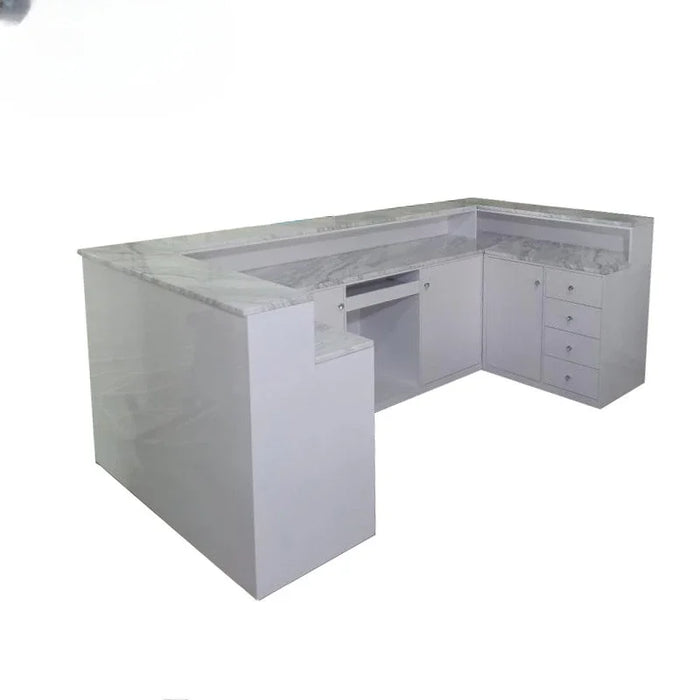 New Luxury U Shape Reception Desk Counter With Marble Top For Salon Reception Desk