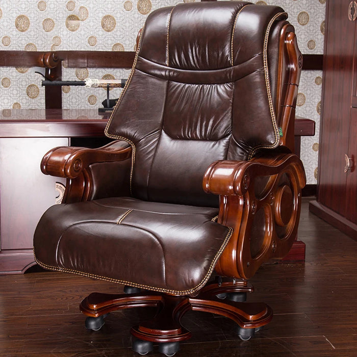 Study Rocking Ergonomic Chair Cushion Swivel Executive Accent Floor Ergonomic Chair Leather Cadeiras Office Furniture LSL25XP