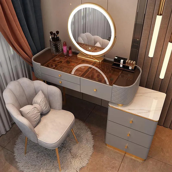 Nordic Mirror Makeup Vanity Table Dressing Table Dressers Bedroom Luxury Dresser Light Vanity Desk De Chevet Bedroom Furniture