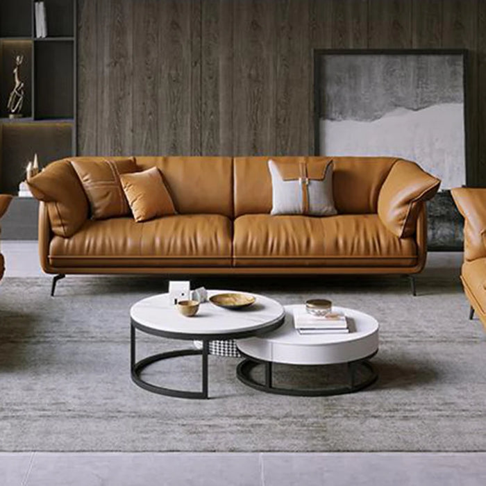Modern Minimalist Living Room Leather Sofa Luxury 3 Seater Furniture Set Combination Designer Canape Salon Living Room Furniture