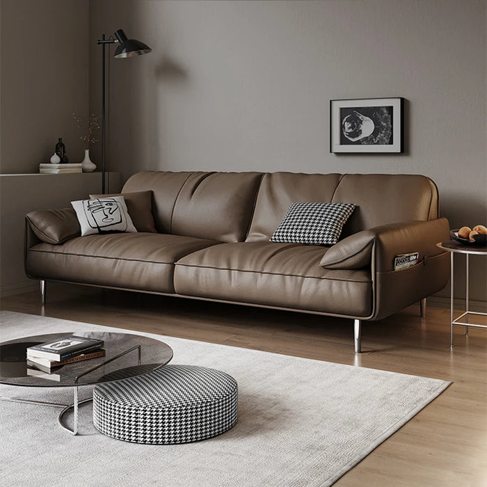 Vintage Luxury Sofa Leather Minimalist Armchair Longue Ergonomic Couch Reading Unique Soft Canape Salon Living Room Furniture