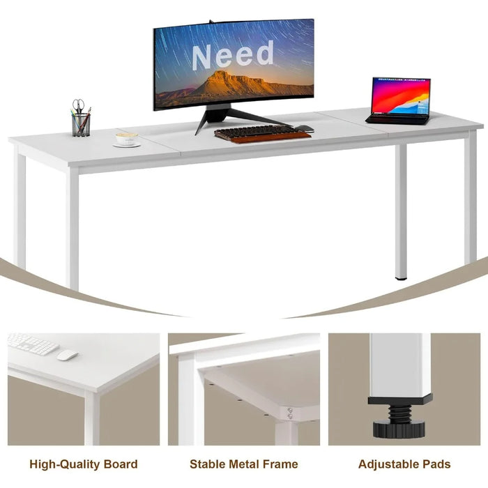 Need 70.8 Inch Executive Office Desk, Large Stylish Computer Desk, Simple Study Writing Desk, Workstation Business Furniture