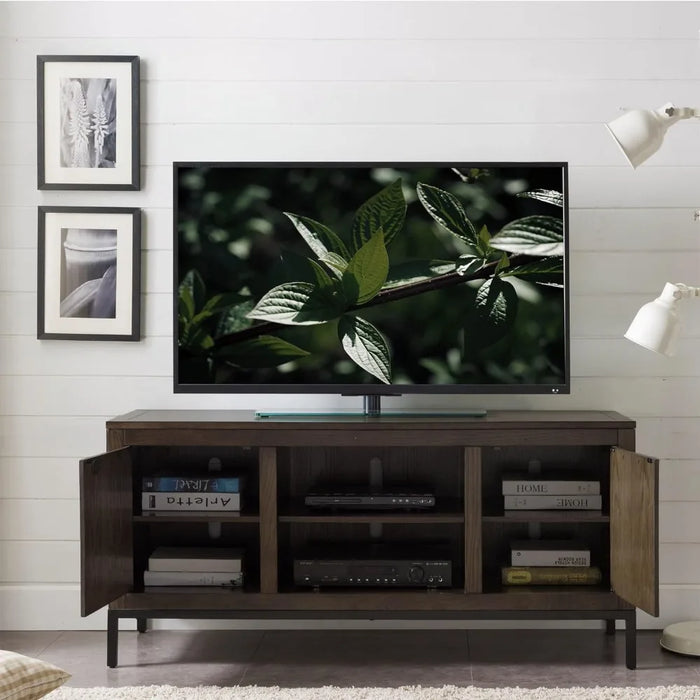 Leick Home Riley Holliday Flat Wall 60" TV Stand, BrownBronze
