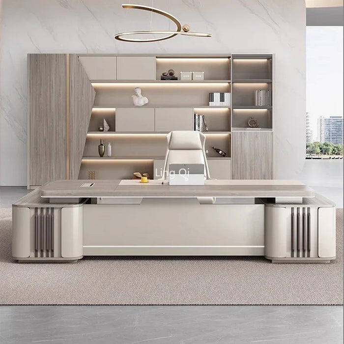 Modern Luxury Office Desk Vanity Reception Conference L Shaped Filing Cabinets Executive European Mesa Escritorio Home Furniture